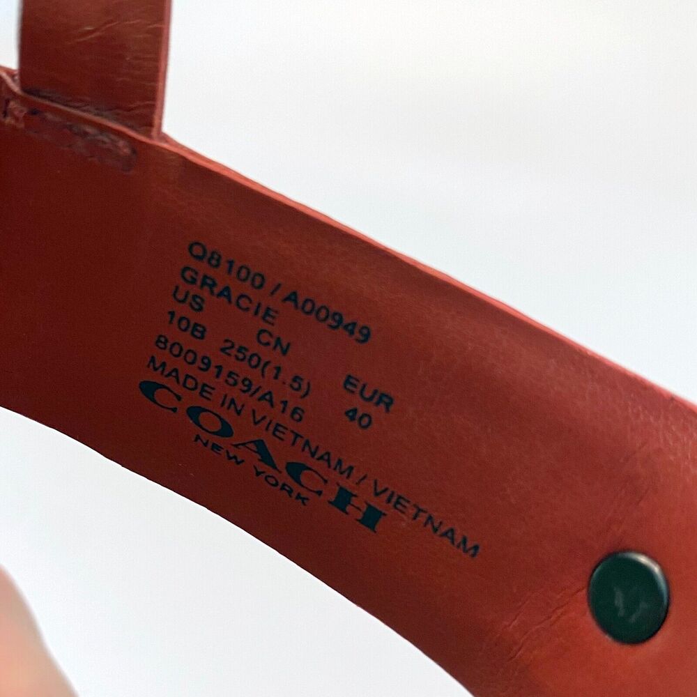 Coach‎ Burnt Orange Gracie Sandal Swagger Thong Sandals US Size 10 B EU Size 40 - Picture 10 of 10